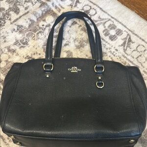 Coach Black Satchel with Silver Hardware